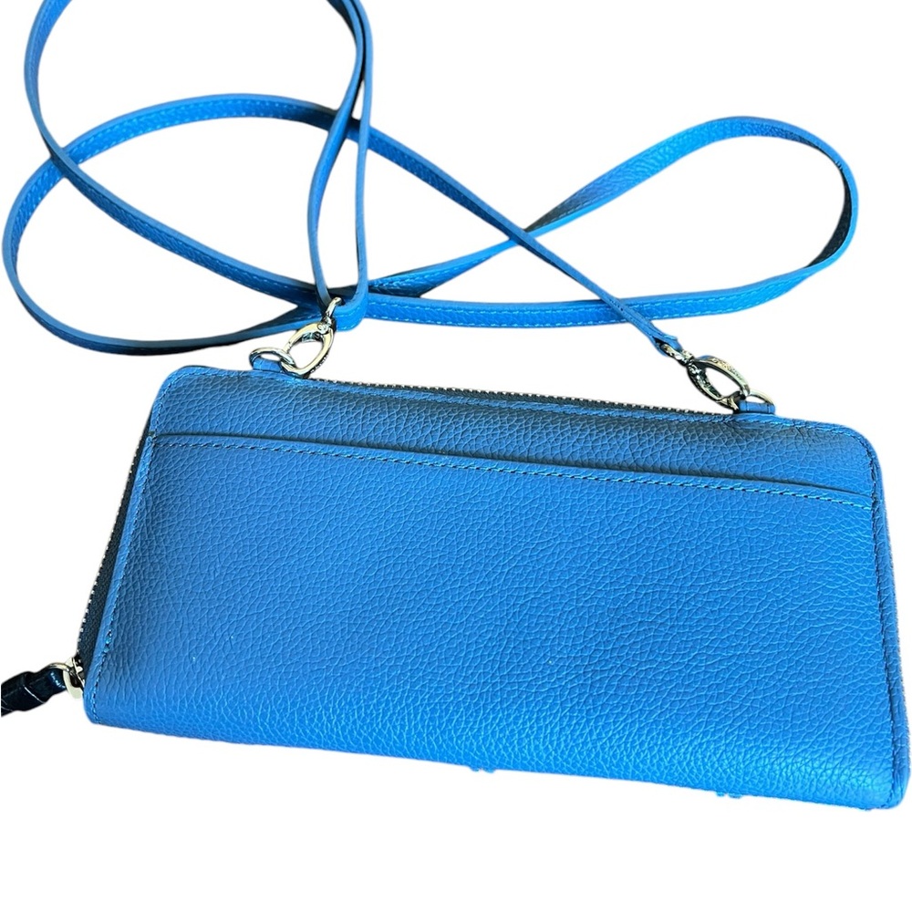 New w/o tags Brighton BLUEPRINT flower Wallet Crossbody w/ detachable st… - Picture 4 of 7